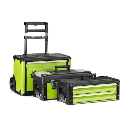 Fieldmann Wheeled Plastic Tool Carrier 3 Slot with Toolbox W52xD32xH72.1cm FDN 4150