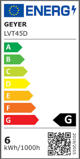 Geyer LED-Lampe 4W für Fassung E27 und Form T45 Warmes Weiß 320lm Dimmbar