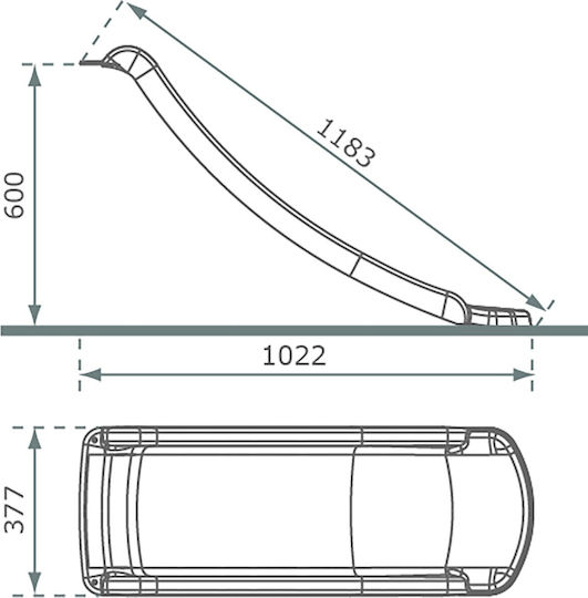 Showood Tobogan Toba pentru Uz Profesional 118.3x132cm. Galbenă