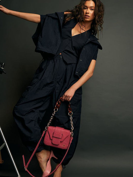 Elena Athanasiou Bella Mini Leather Women's Bag Shoulder Fuchsia