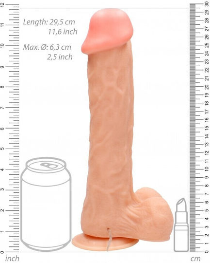 Shots RealRock Vibrating Realistic Cock With Scrotum Реалистичен Вибратор 30см Плът