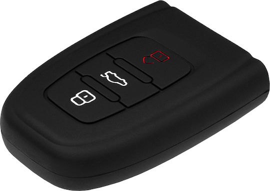 Car Key Cover Case made of with 3 Buttons for Audi in Black Color