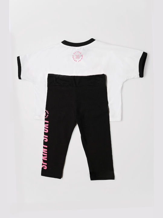 Sprint Kinder Set mit Leggings Sommer 2Stück Weiß