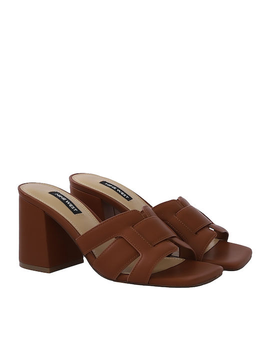 Nine West Kaelyn3 Leather Mules Brown