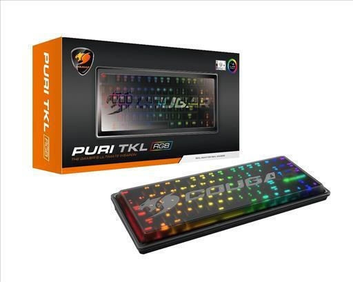 Cougar Puri TKL RGB Gaming Mechanical Keyboard Tenkeyless with Cherry MX Red Switches and RGB Lighting English US