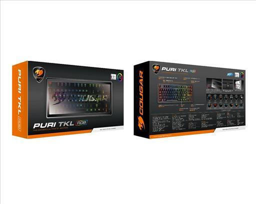 Cougar Puri TKL RGB Gaming Mechanical Keyboard Tenkeyless with Cherry MX Red Switches and RGB Lighting English US