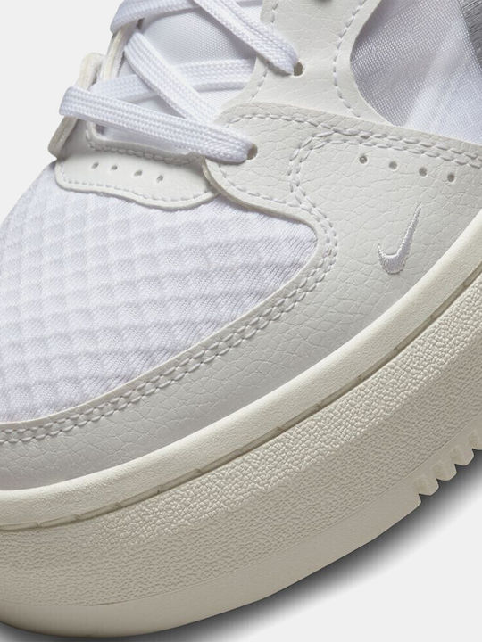 Court Vision Alta Γυναικεία Flatforms Sneakers White / Sail / Metallic Silver