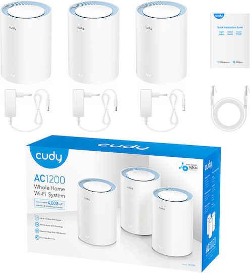 Cudy M1200 Access Point with Mesh Wi‑Fi 5 Dual Band (2.4 & 5GHz) Triple Kit