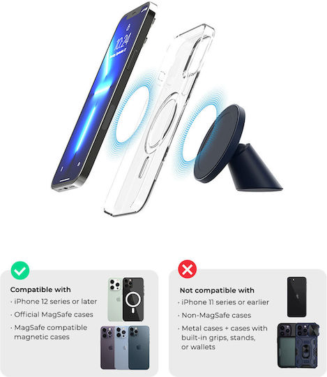 iOttie Velox Flush Поставка за Мобилен Телефон за Кола с магнит MagSafe Черна