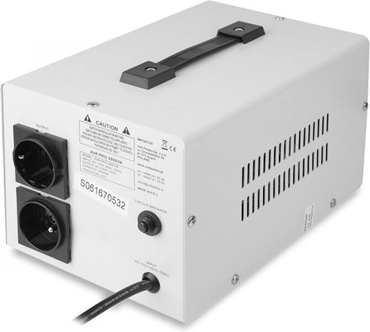 Volt Polska AVR-2000VA Voltage Regulator 2000VA with 2 Sockets Current