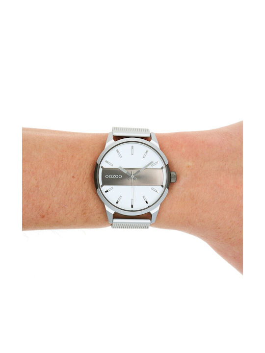 Oozoo Timepieces Watch Battery with Silver Metal Bracelet