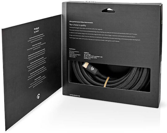 Nedis HDMI 2.0 Premium High Speed 4K 60Hz HDR Braided Cable HDMI male - HDMI male 10m Gun Metal Grey CVTB34000GY100