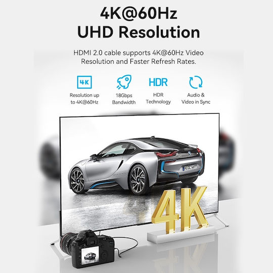 Vention HDMI 2.0 Premium High Speed 4K 60Hz HDR Кабел micro HDMI мъжки - HDMI мъжки 3m Черен