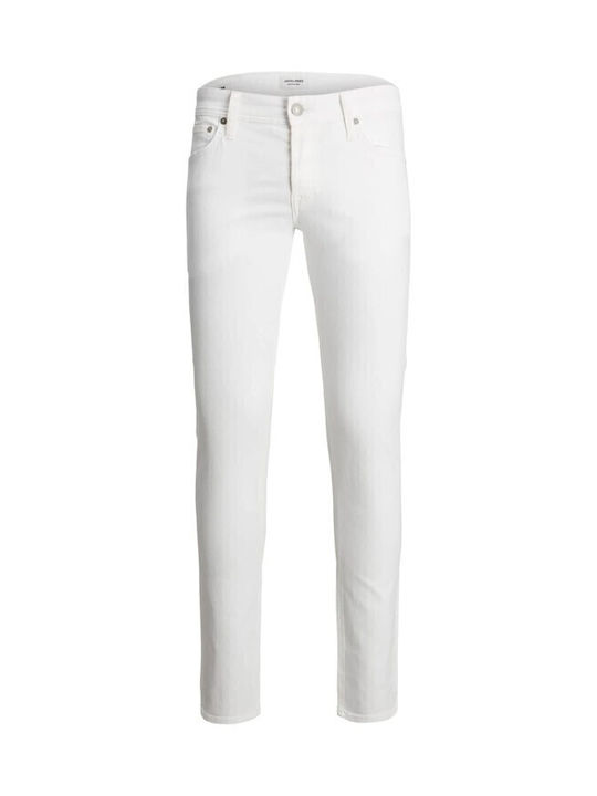 Men's Jeans Pants Elastic with Slim Fit White