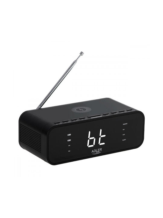 Adler AD 1192B Ceas Digital de Masă cu Alarmă, Radio și Încărcare Wireless AD 1192b
