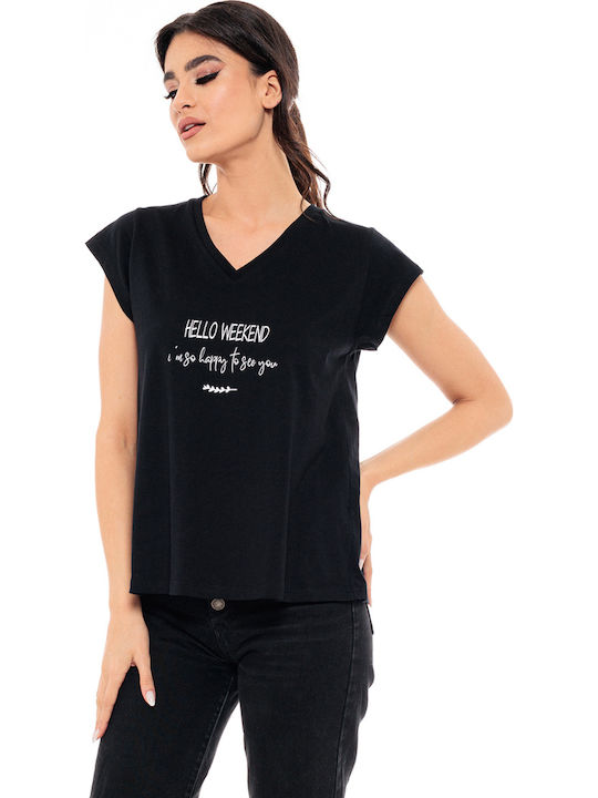 Γυναικείο T-shirt Μαύρο