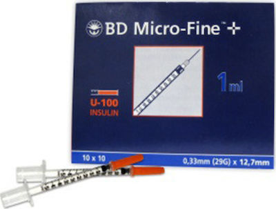 BD Micro-Fine+ Serințe 29G x 12.7mm 1ml 10buc