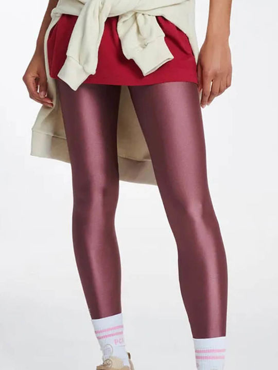 Jacqueline Women's Long Everyday Legging Shiny Dark Pink