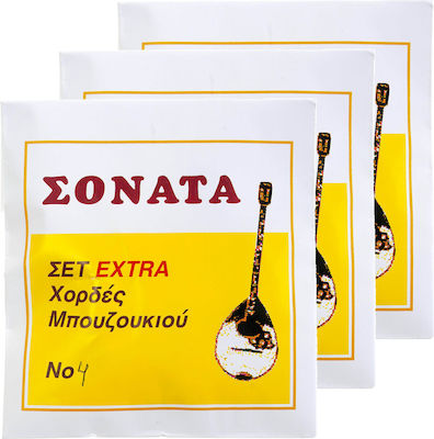 Extra Πλήρες Σετ Χορδών για Μπουζούκι 8-String No4 11-28