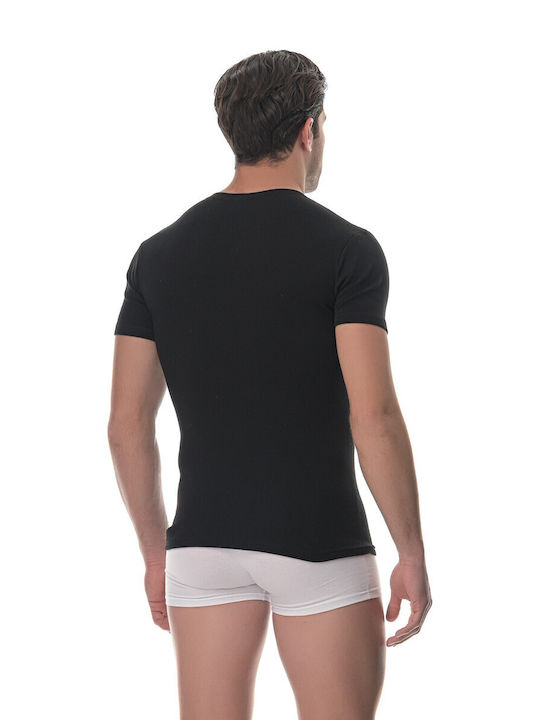 Lido Underwear 450 Men's Short Sleeve Undershirt Black