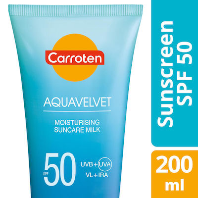 Carroten Milk Aquavelvet Αδιάβροχη Αντηλιακή Κρέμα για το Σώμα SPF50 200ml