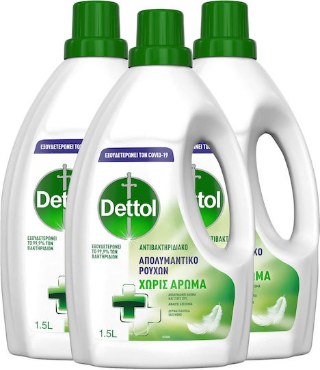 Dettol Καθαριστικό Υγρό Γενικής Χρήσης με Απολυμαντική Δράση Χωρίς Άρωμα 3x1.5lt