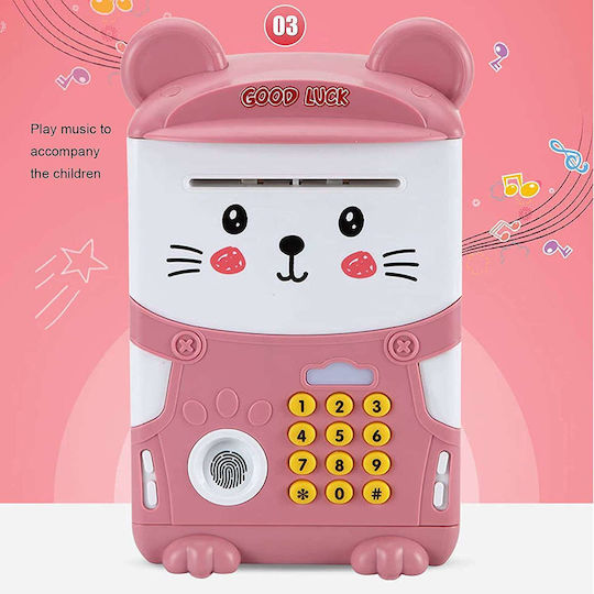 ATM Copil Cutiuta de bani Plastic Roz 13.5x22.5cm