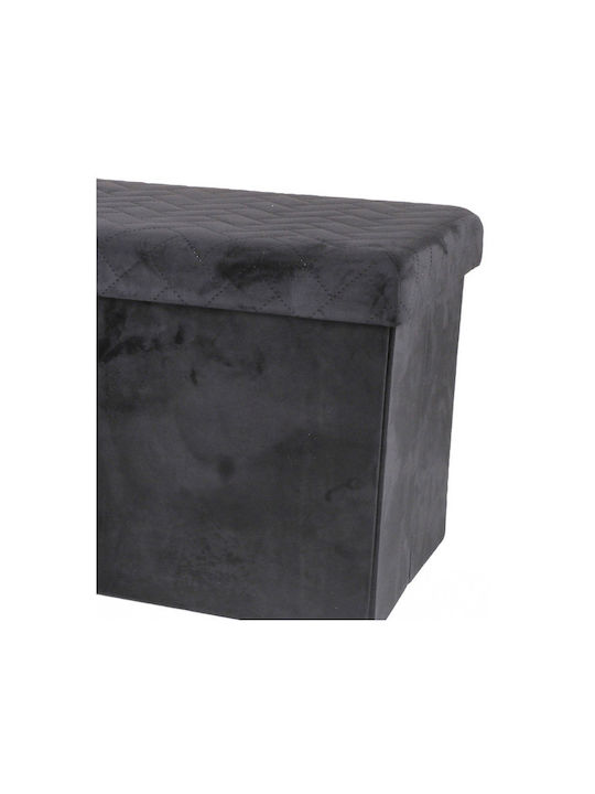 Stool Bench Stool With Storage Space Upholstered with Velvet Black 76x38x38cm