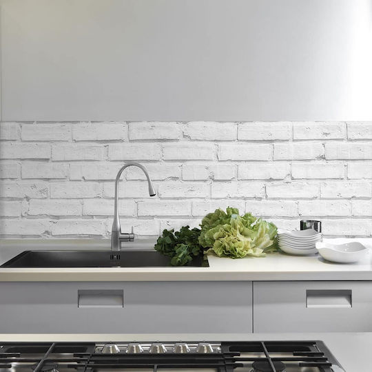 Autocolant Decorativ Perete White Bricks 1buc 180x45buc Ango Autocolant Decorativ Perete White Bricks 1buc 180x45buc Ango