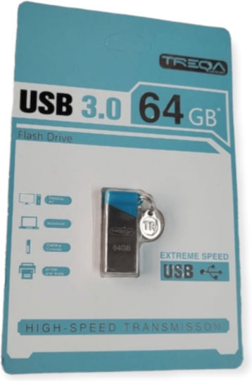 Treqa 64GB USB 3.0 Stick Ασημί