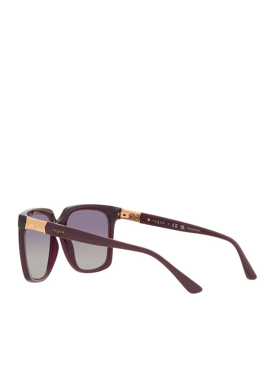 Vogue Women's Sunglasses with Burgundy Plastic Frame and Gray Gradient Polarized Lens VO5476SB 29898J