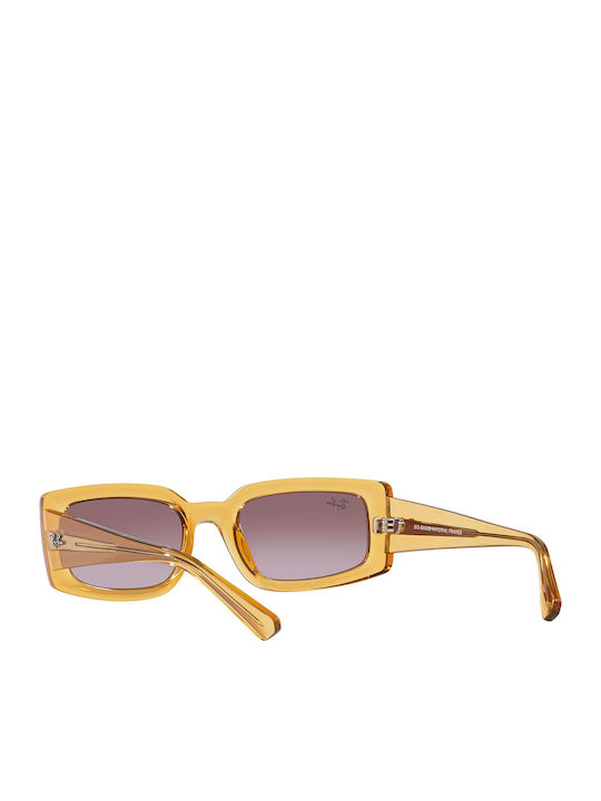 Ray Ban Kiliane Unisex Ochelari de soare cu Galben Cadru și Violet Degrade Lentilă