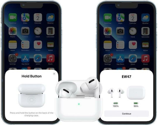 Hoco EW47 Earbud Bluetooth Handsfree Căști cu Carcasă de Încărcare Alb