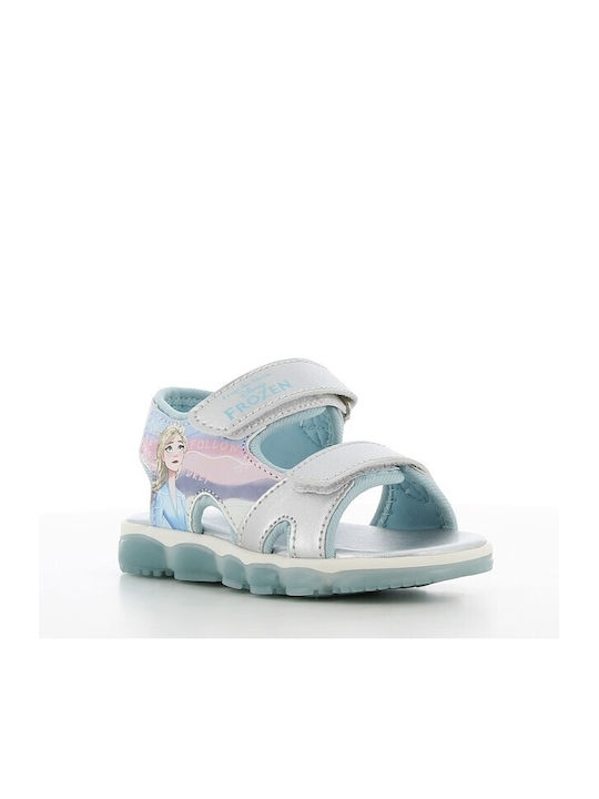 Modum Kinder Sandalen mit Klettverschluss & Lichtern Silber