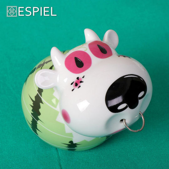 Espiel Αγελάδα Κουμπαράς Κεραμικός Πράσινος 12x12x13cm