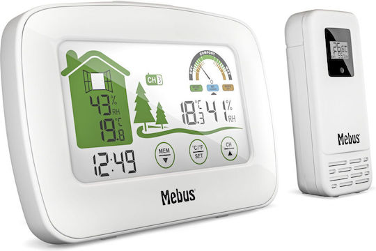 Mebus 40903 Wireless Digital Weather Station Wall Mounted White