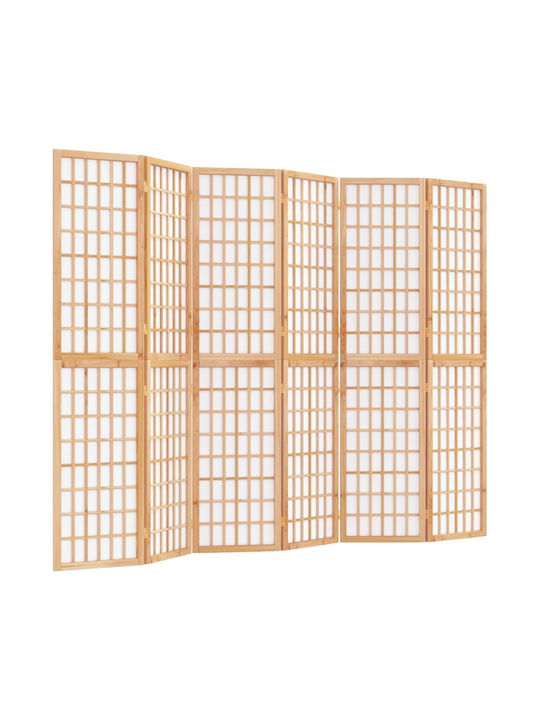 vidaXL Japanese Style Decorative Room Divider Wooden with 6 Panels 240x170cm