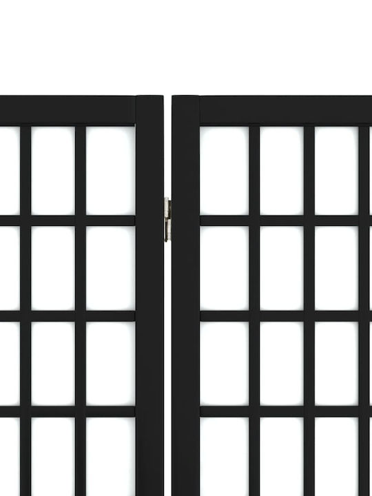 vidaXL Японски стил Декоративен Параван Платнен с 4 Панела Black 160x170см