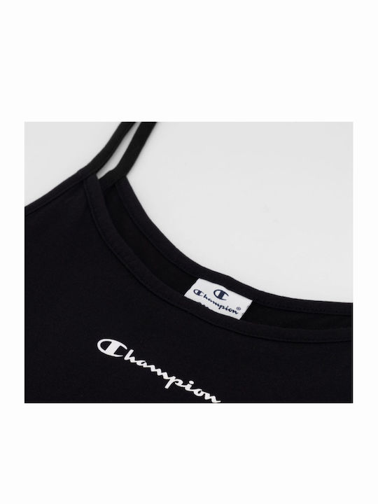 Summer Midi Athletic Dress with Spaghetti Straps Black