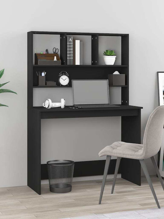 Desk with Bookshelf Black 102x45x148cm