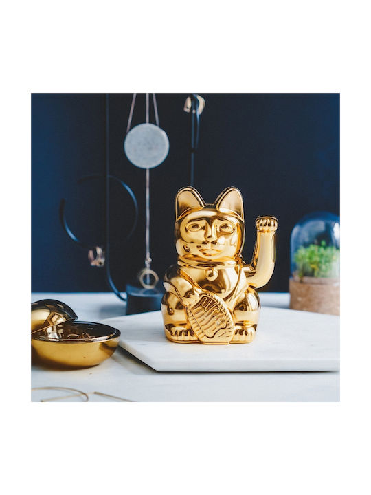 Donkey Decorative Cat made of Plastic in Gold 8.5x10.5x15cm 1pcs