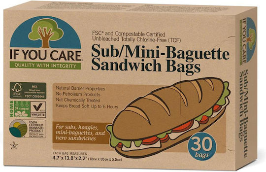 If You Care Pungi mici de hârtie pentru alimente 22x22cm 30buc