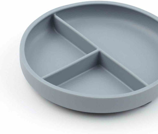 Baboo Baby Food Plate made of Silicone Gray