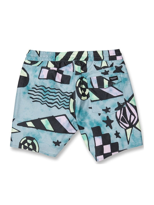 Men's Swimwear Shorts Light Blue with Patterns
