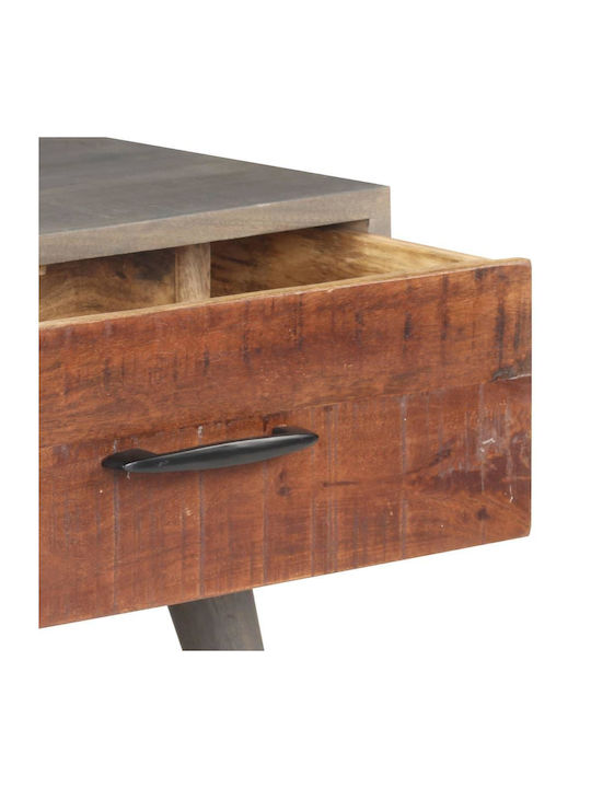 vidaXL Rechteckiges Zentral Kaffeetisch aus Massivholz mit Schubladen Beige M100xB60xH40cm