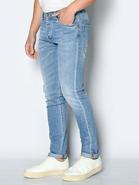 Men's Elastic Jeans Pants with Regular Fit Blue