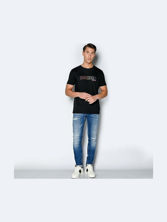 Men's Elastic Jeans Pants with Slim Fit Blue