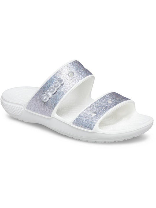 Crocs Glitter II Women's Slides White