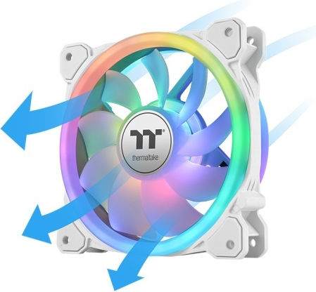 Thermaltake SWAFAN 14 Case Fan 140mm (2000rpm / 77.6cfm) με RGB Φωτισμό και Σύνδεση 9-Pin 3τμχ Premium Edition White
