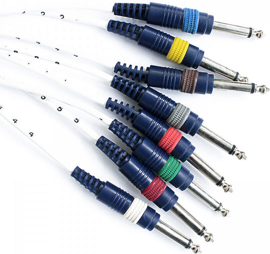 Cobra Cable 6.3mm male - 6.3mm male 3m Μπλε 8τμχ (57133)